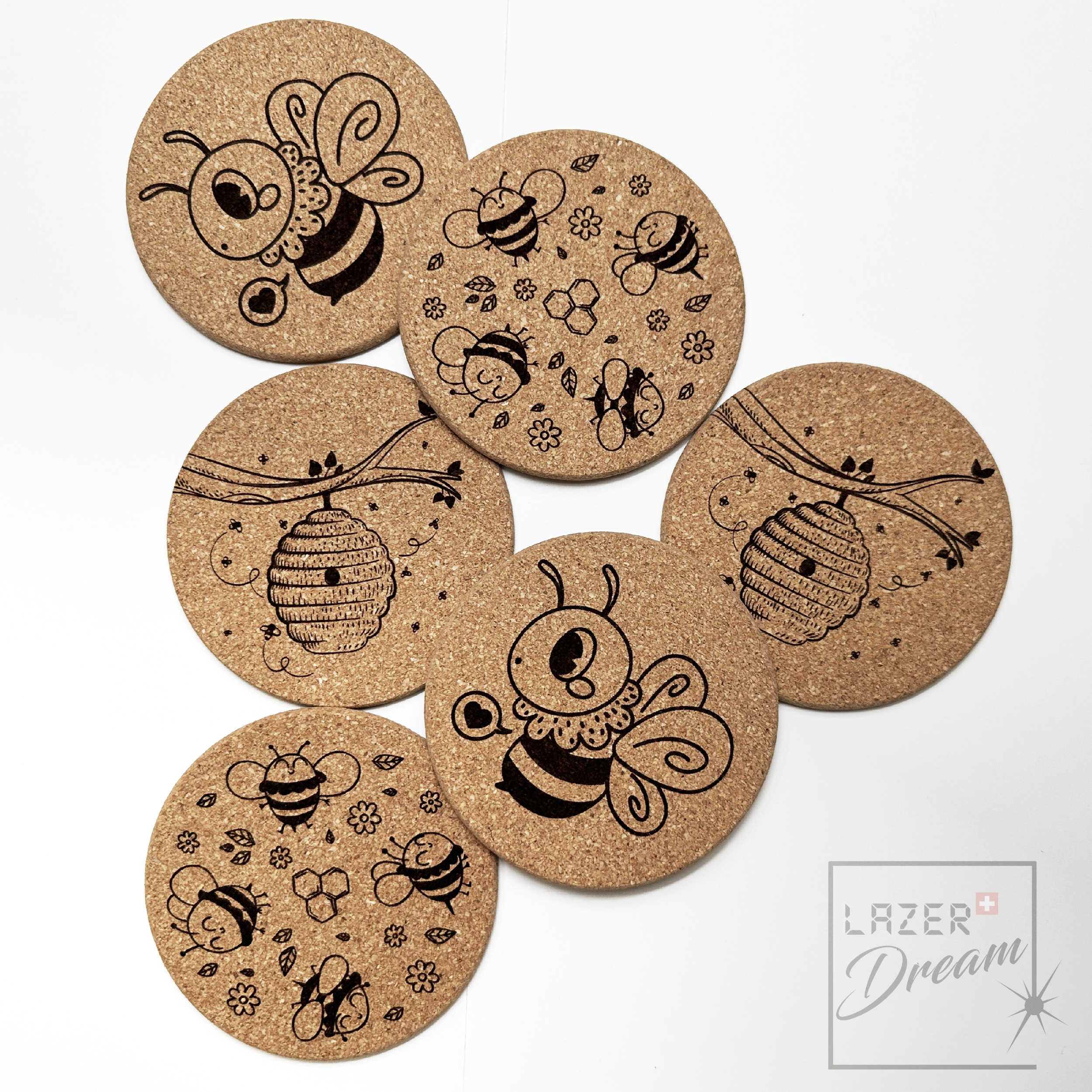 Cork coaster with your logo or motif / Dessous de verre en liège avec votre logo ou motif