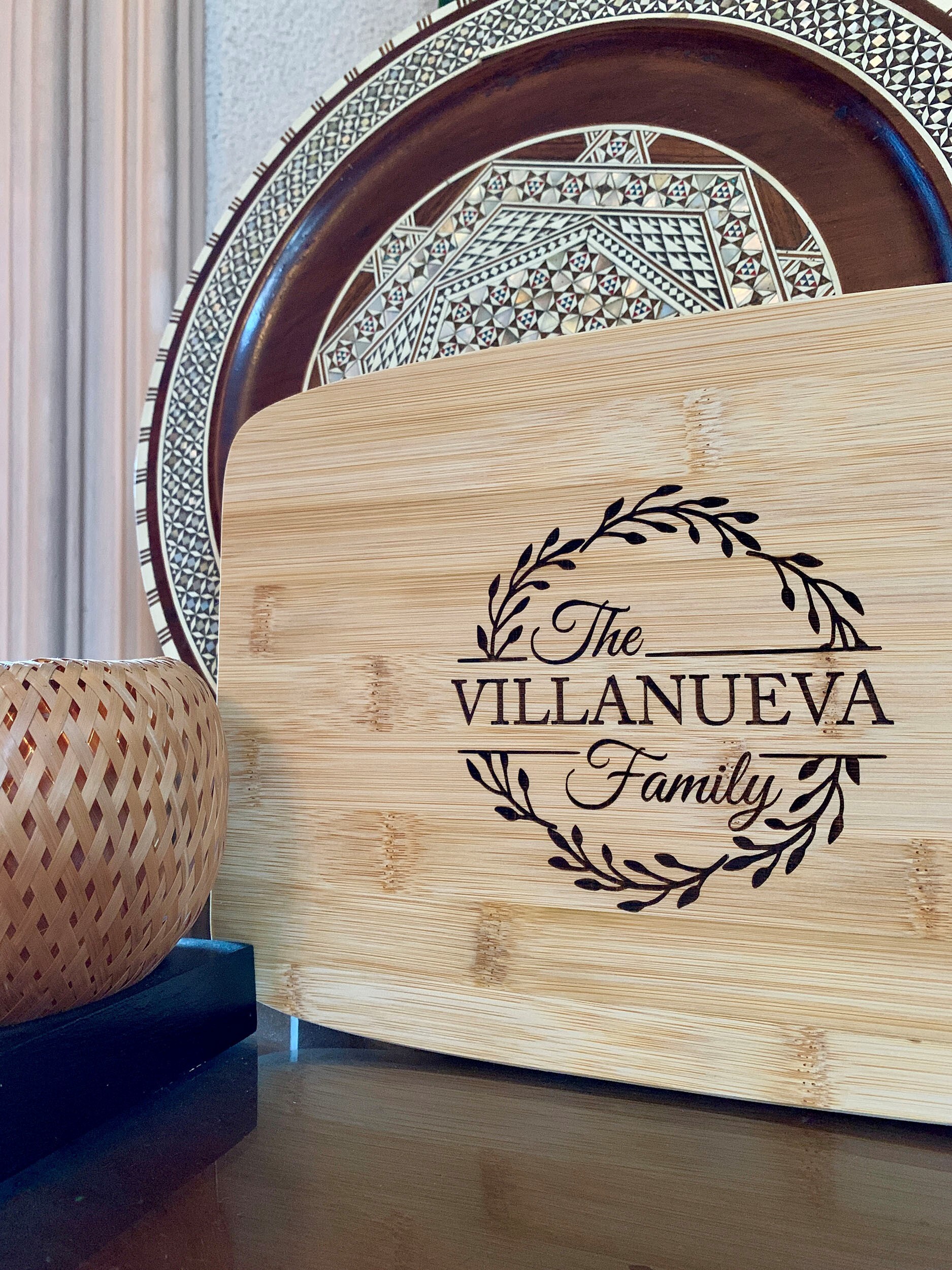 28x20x1.2cm Wooden board in bamboo with your logo or design / Planche à découper en bambou avec votre logo ou création