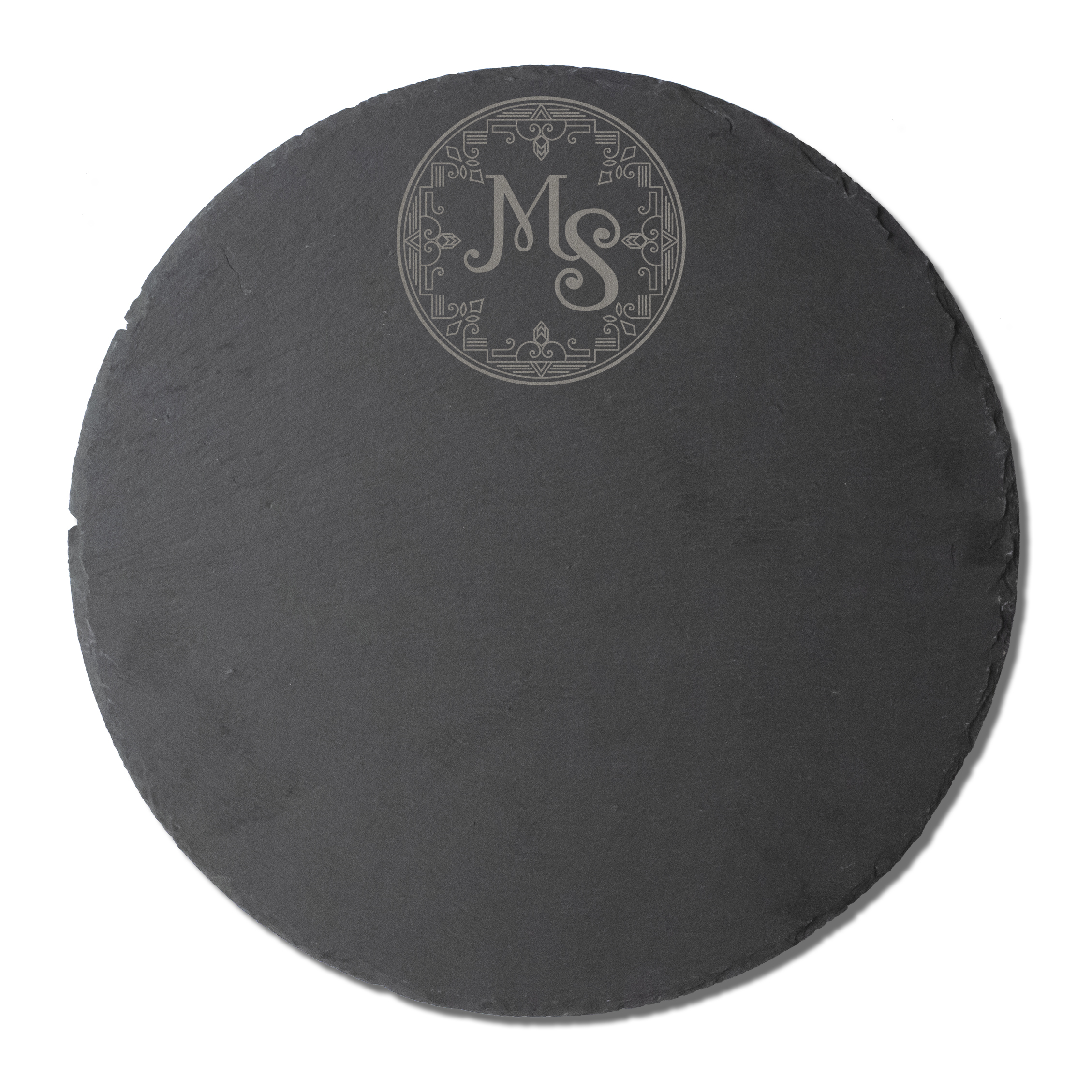 28cmØ Slate board - Customizable / Planche apéro en ardoise personnalisable