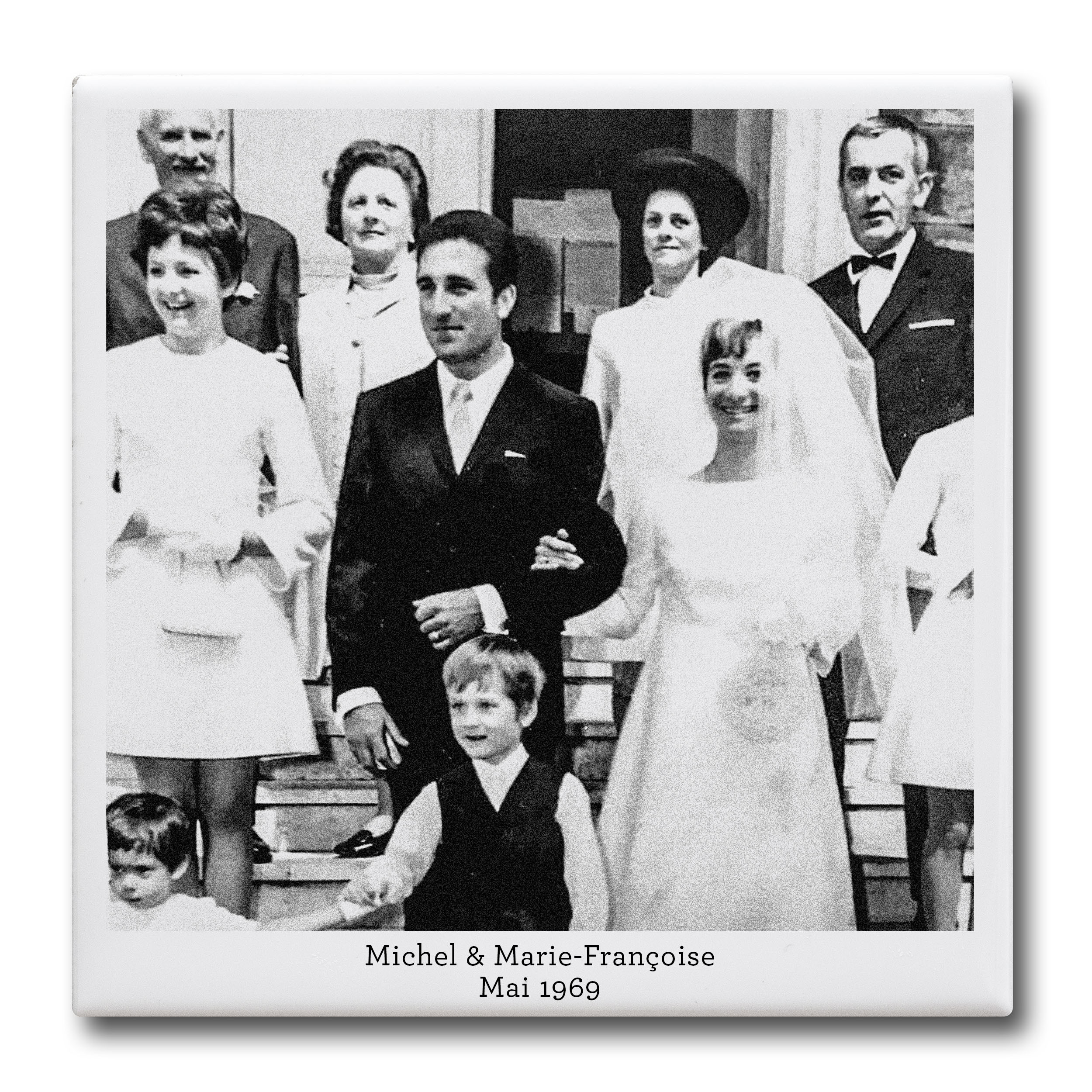 10.8x10.8cm white ceramic tile with your special photo / Votre photo en carreau de faïence