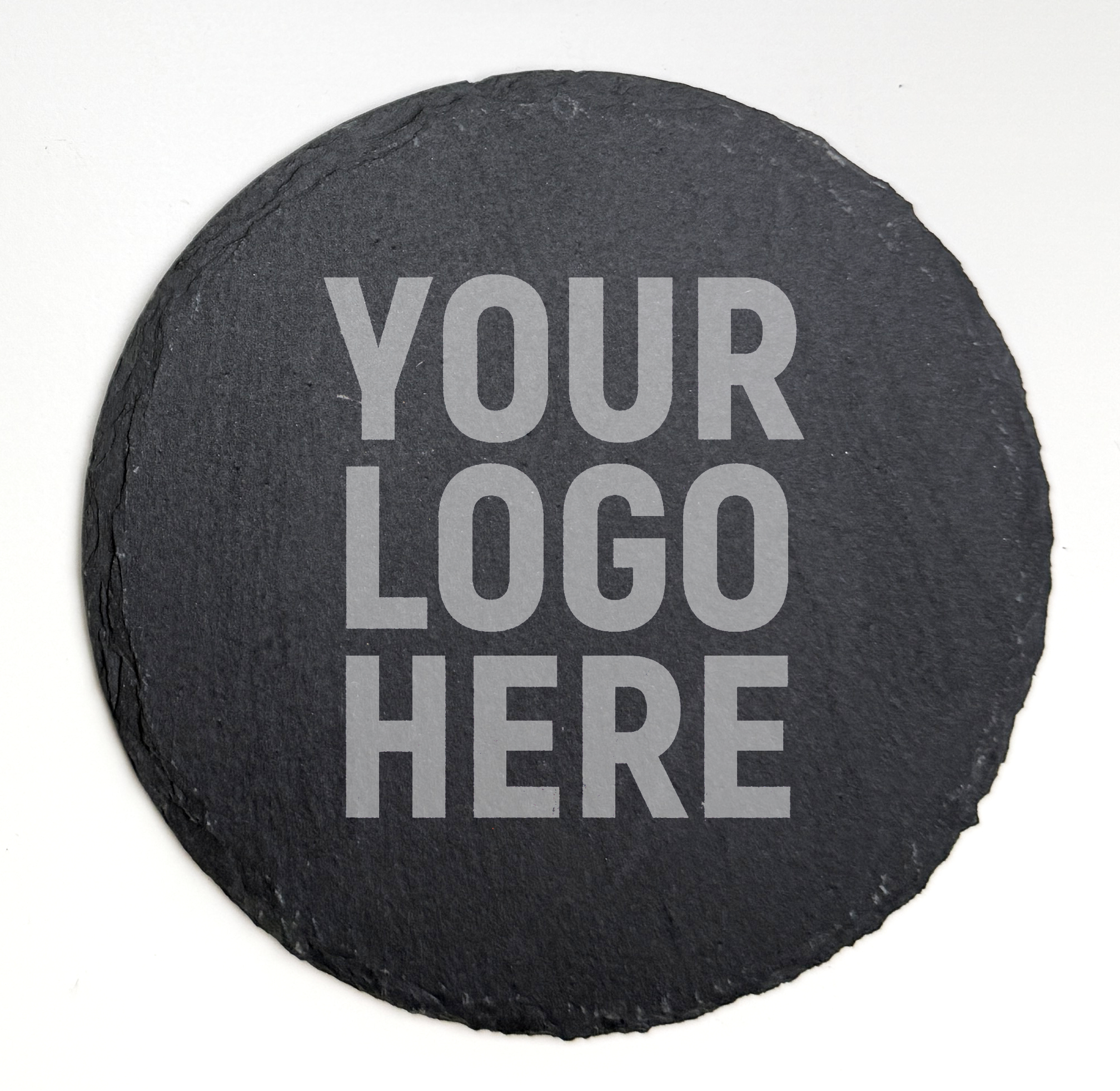 10cm Ø Slate coaster with your logo or your own motif / Dessous de verre en ardoise avec votre logo ou motif