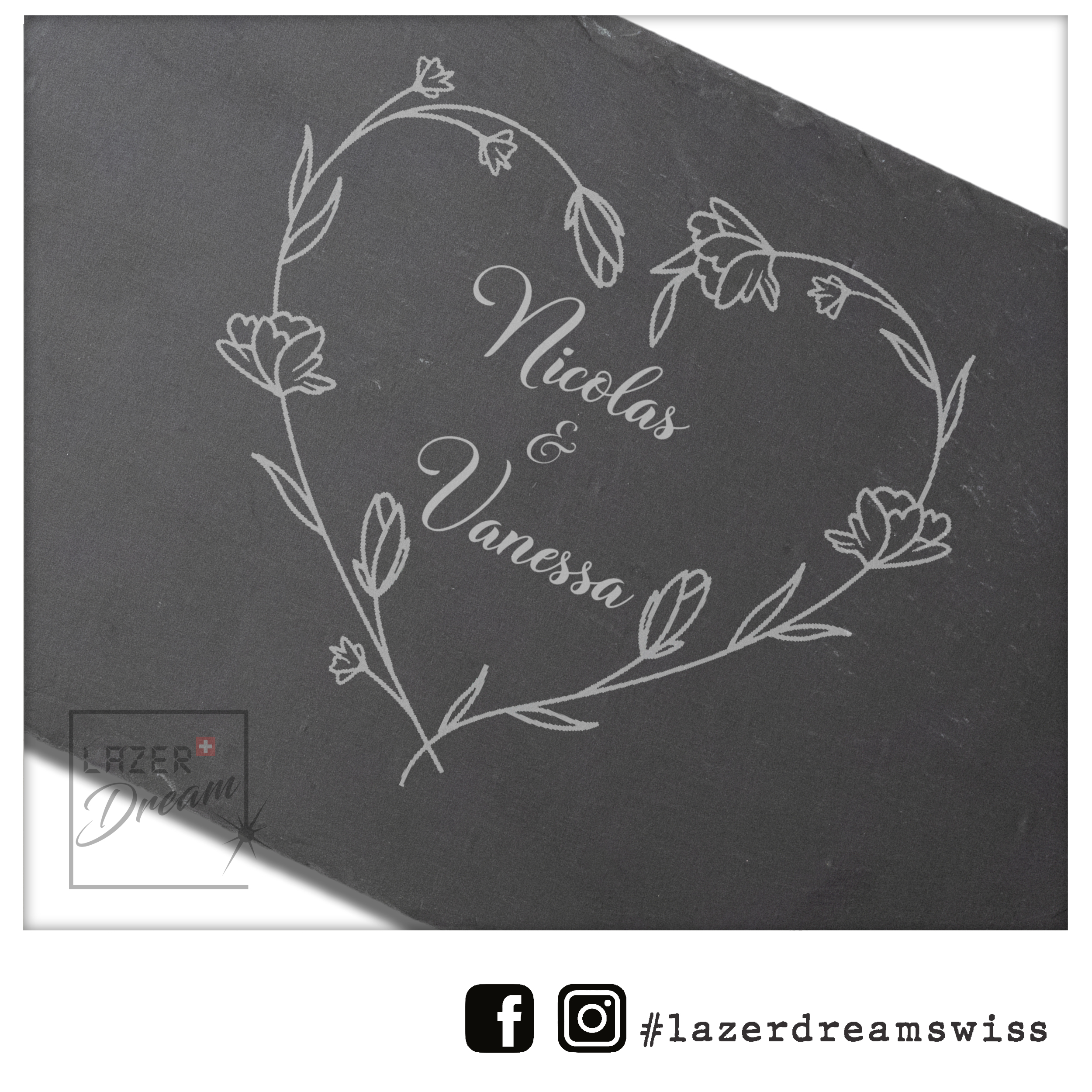 30x20cm Slate board - Customizable / Planche apéro en ardoise personnalisable