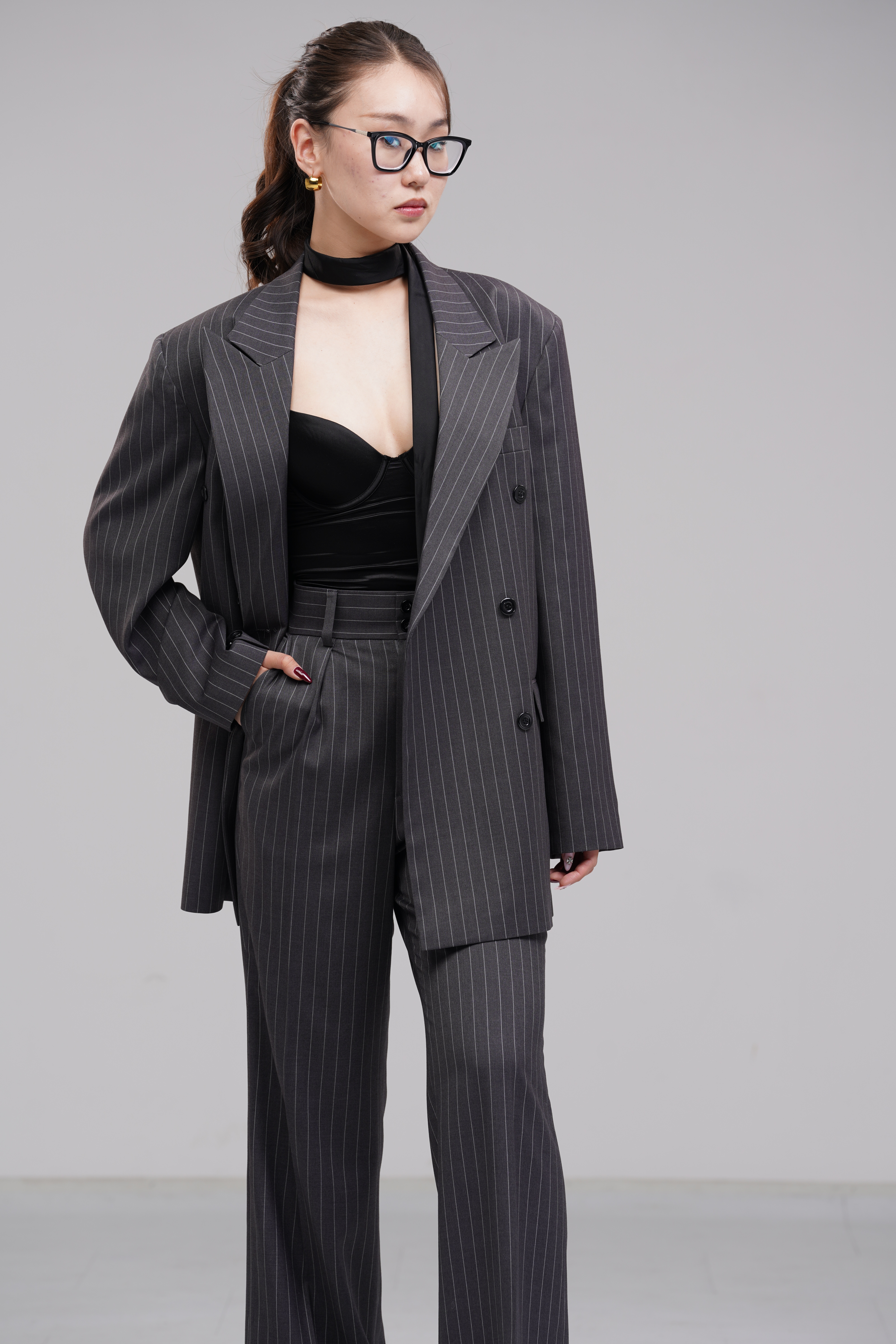 Grey pinstripe suit 