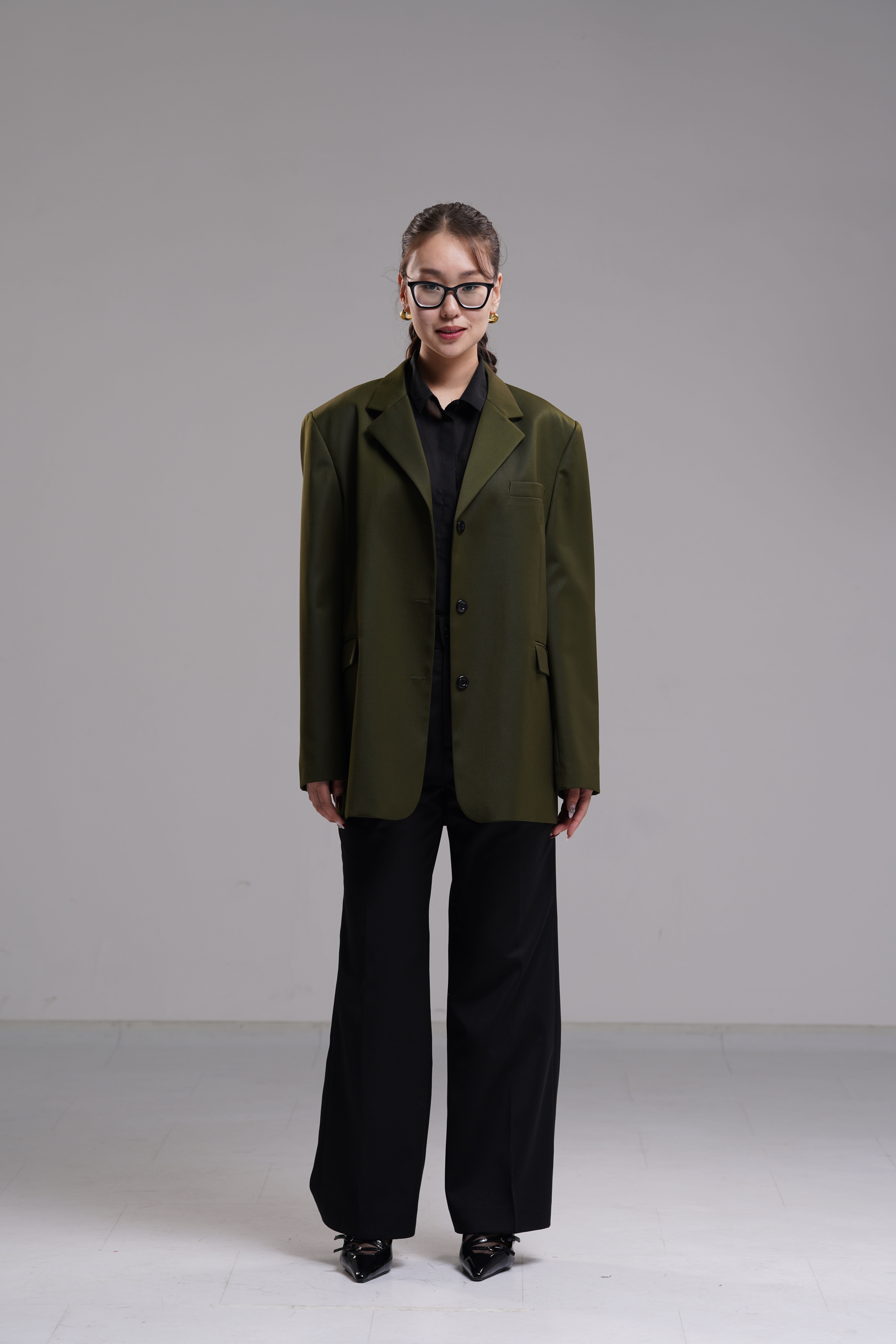 Olive green oversized blazer