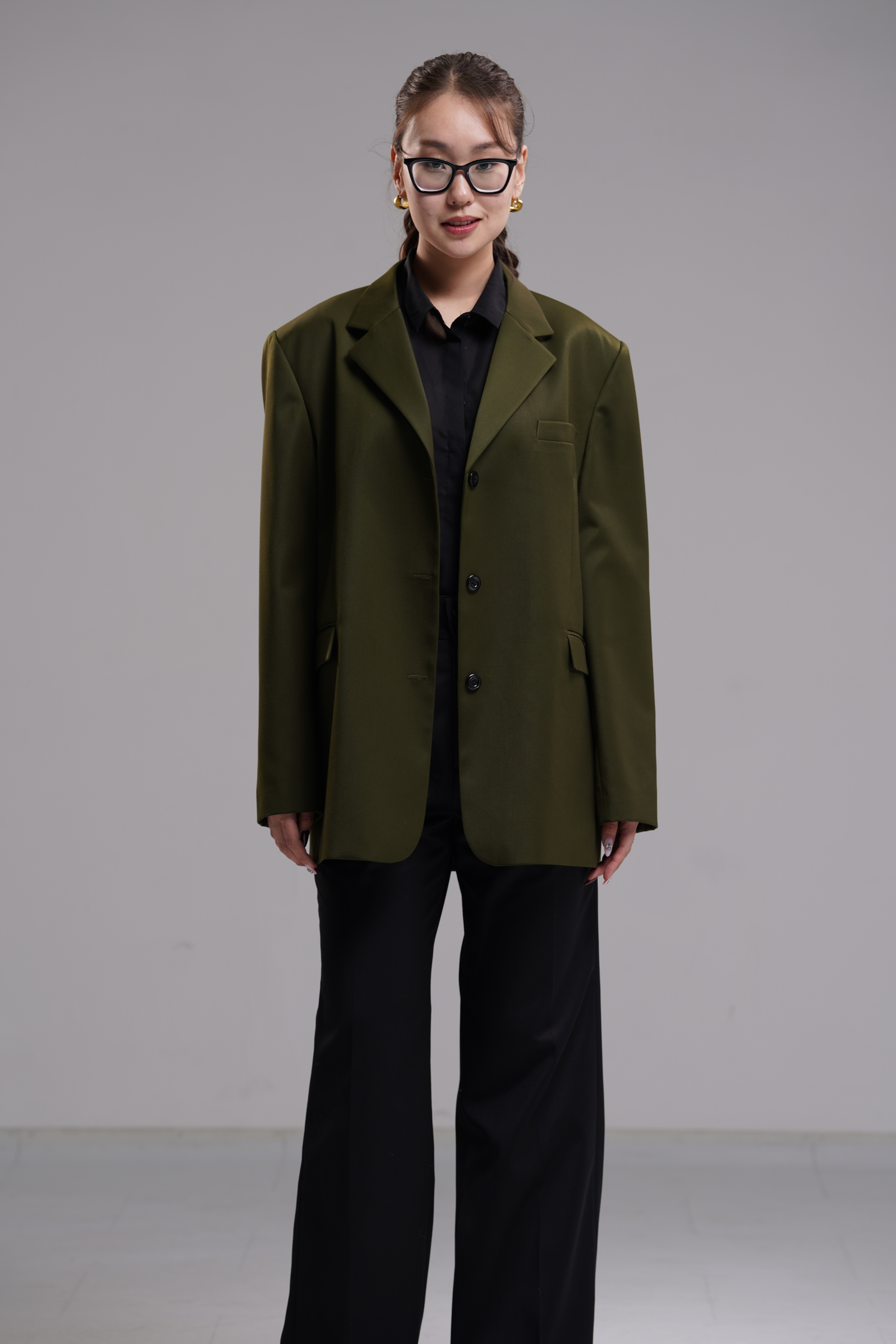 Olive green oversized blazer
