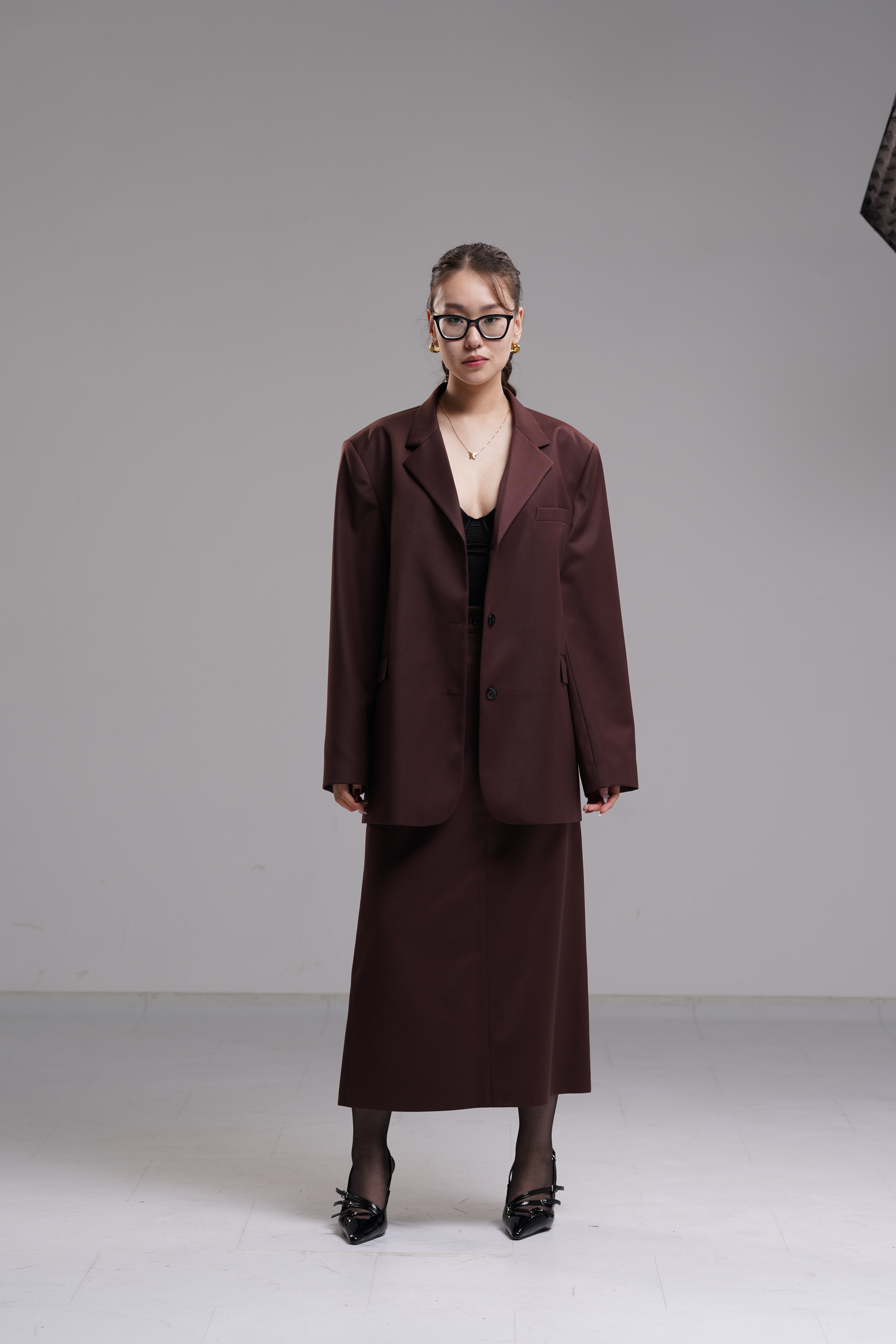 Chocolate brown suit