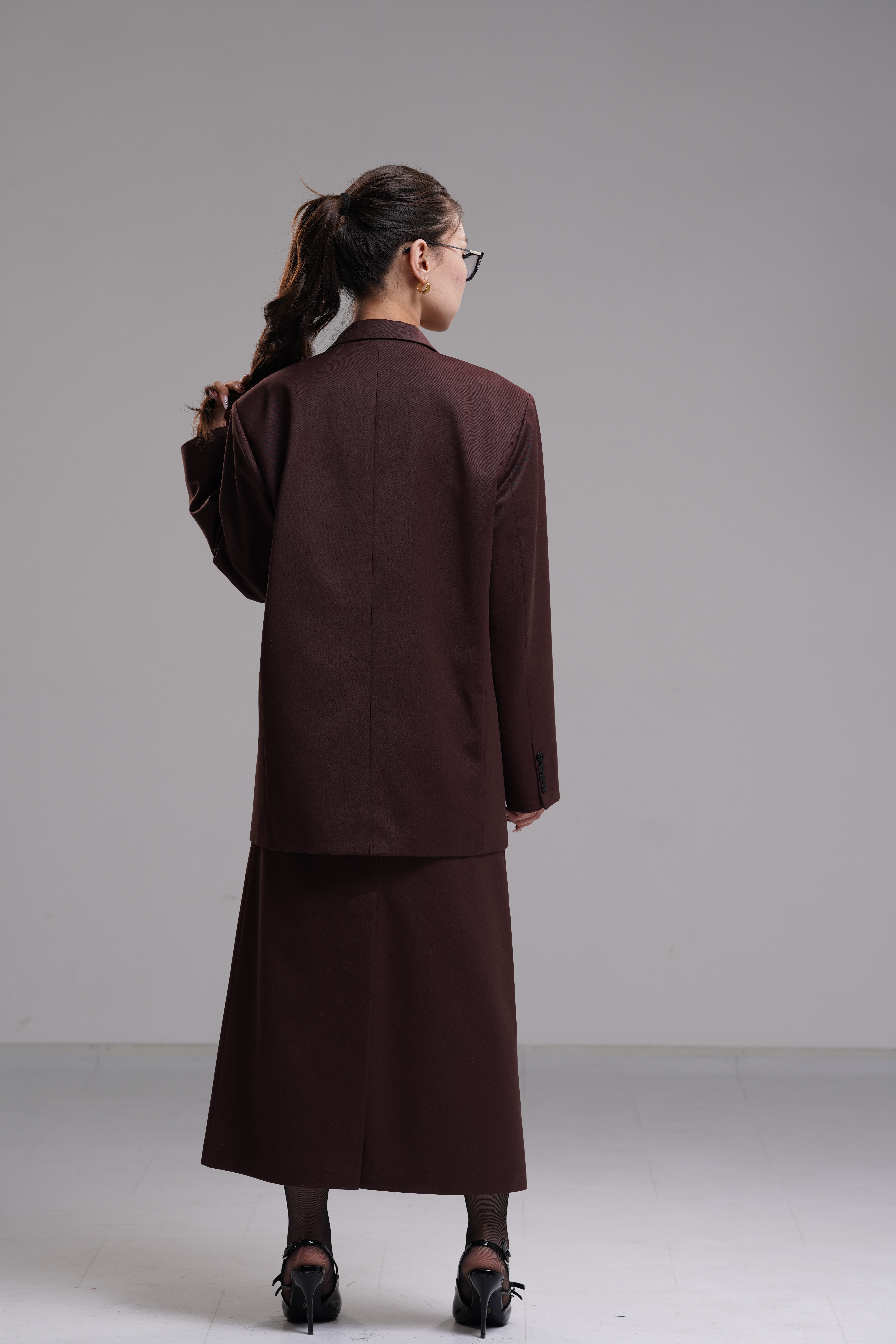 Chocolate brown suit