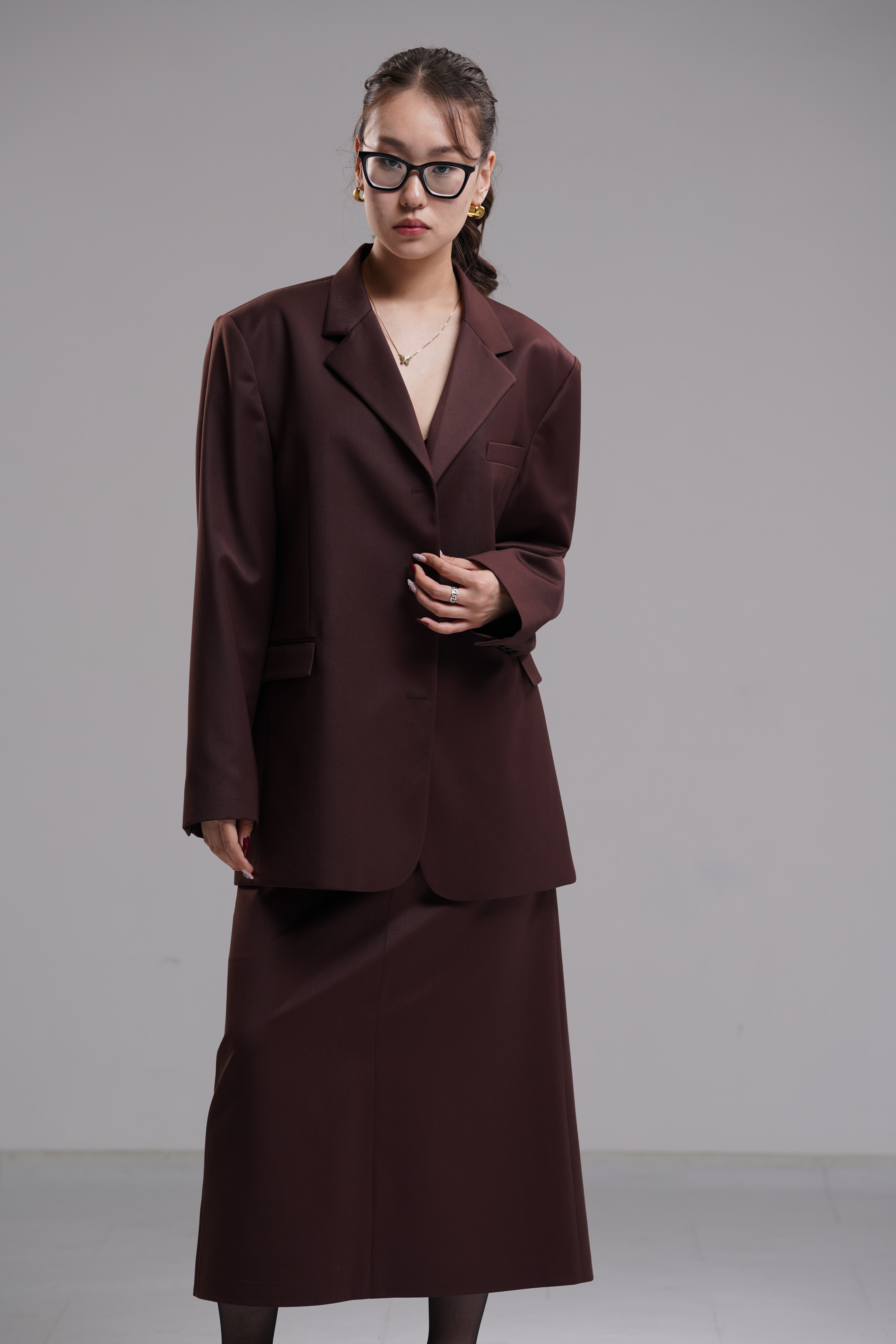 Chocolate brown suit