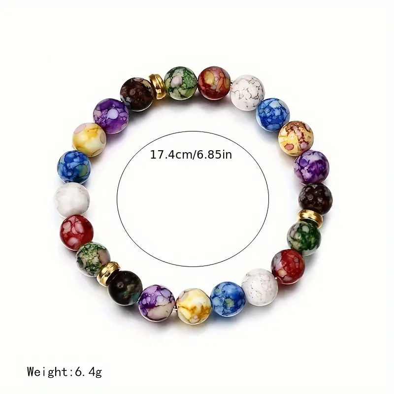 7 Chakra Healing Bracelet with Synthetic Glass Stones 