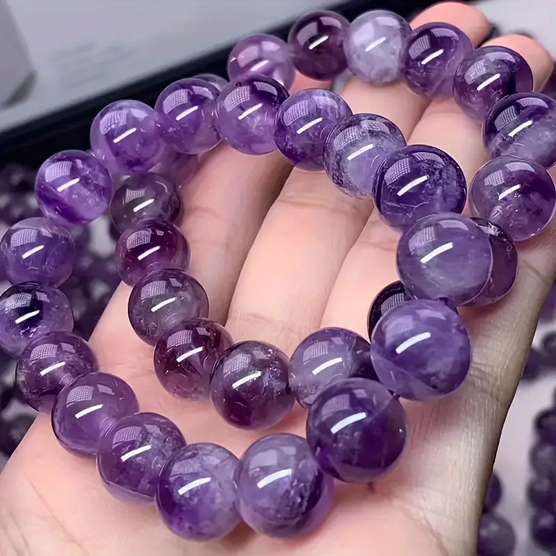 1pc Lavender Amethyst  Single Circle Bracelet For Men Women
