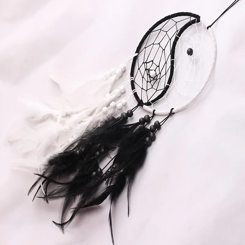 1pc Handcrafted Black & White Dream Catcher