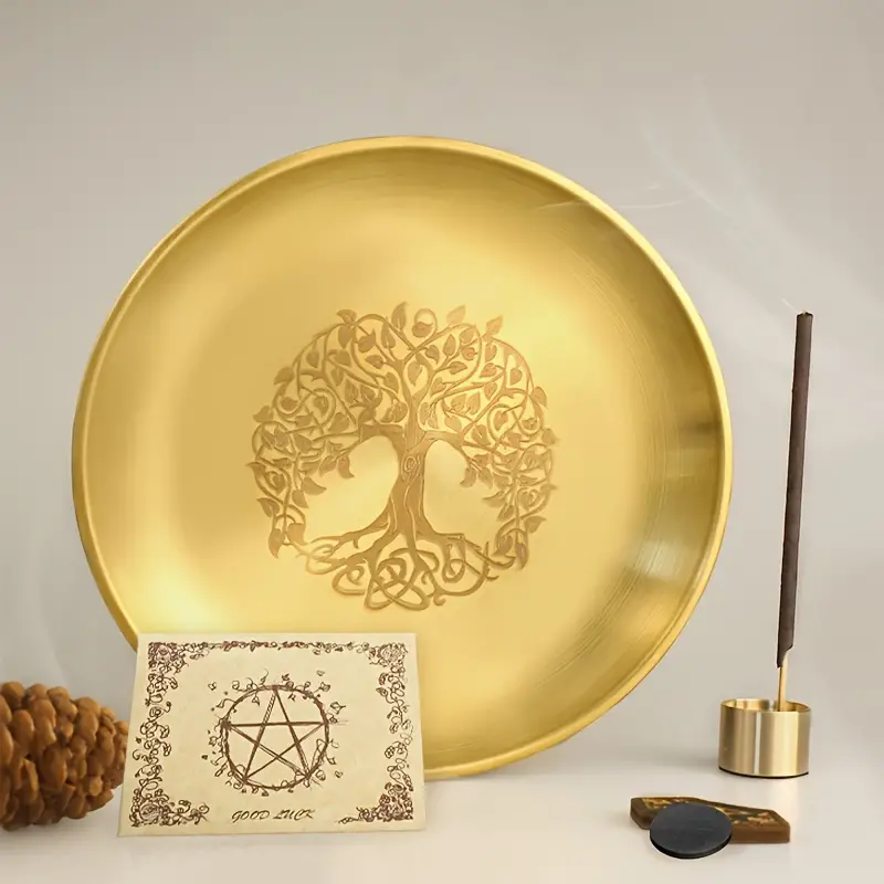1pc Tree Of Life Metal Tray, 