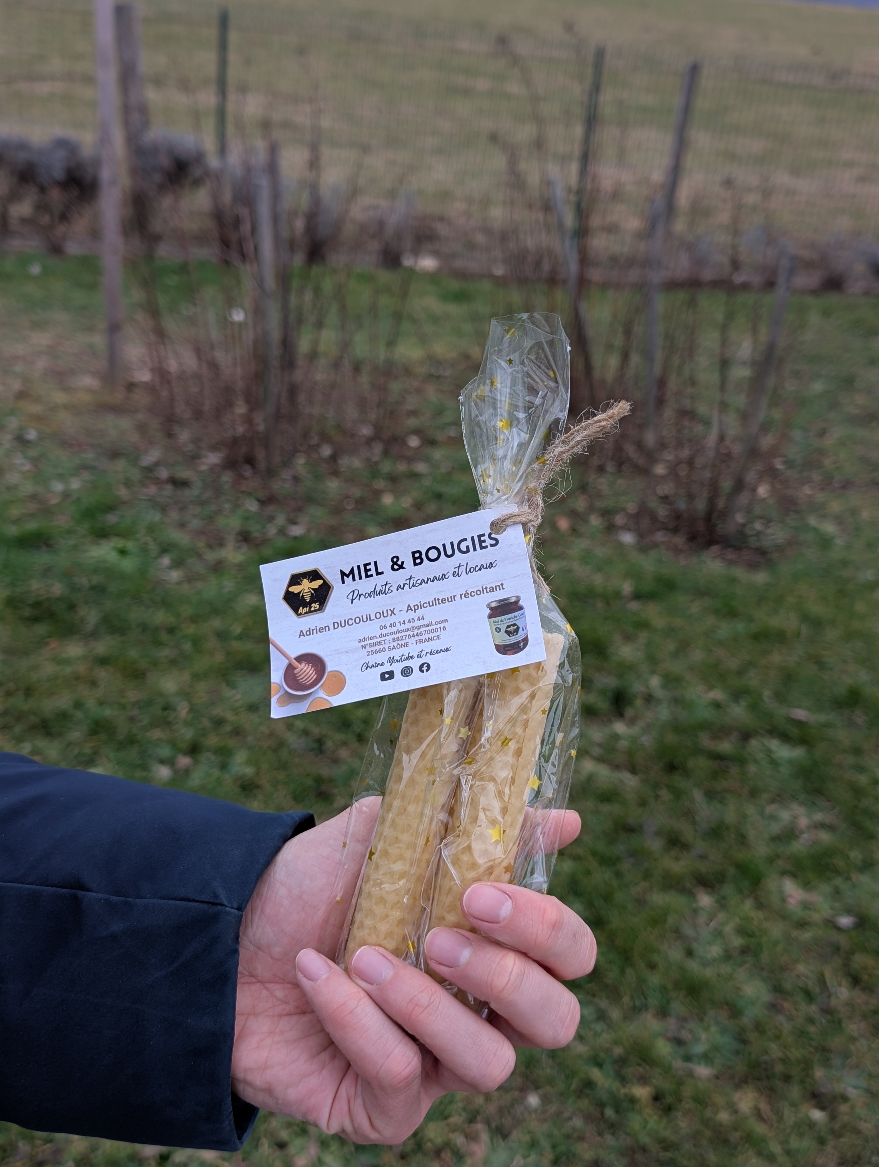 Bougies 100% cire d'abeilles - 2 Cierges 