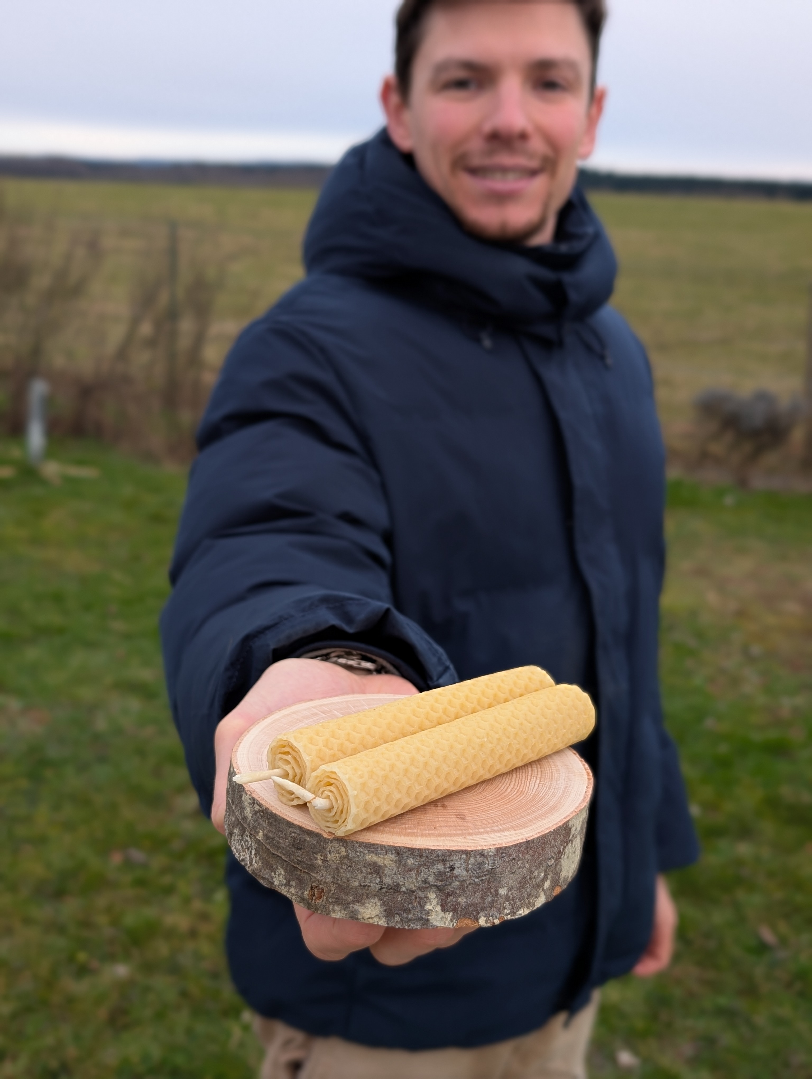 Bougies 100% cire d'abeilles - 2 Cierges 