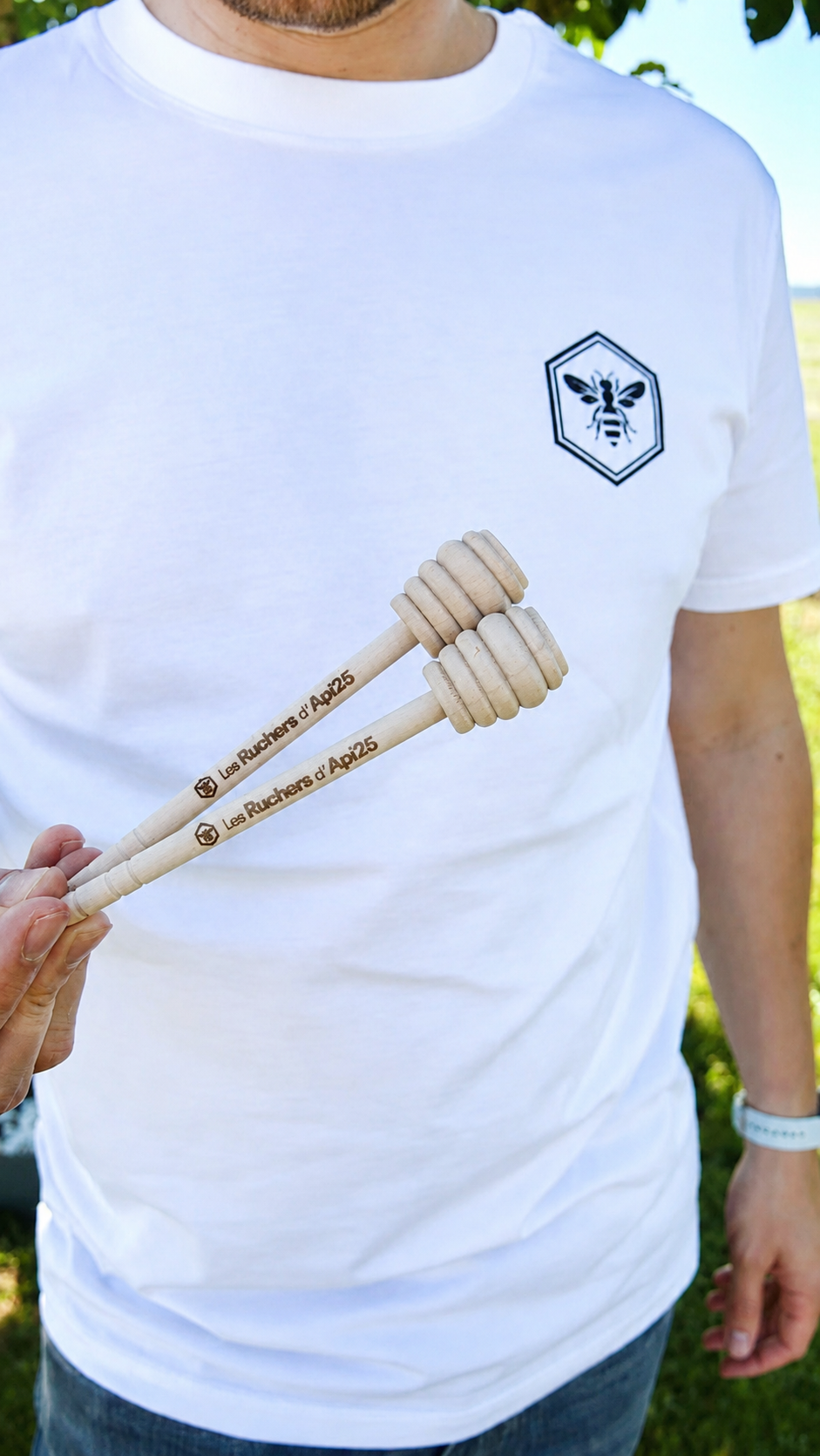 Cuillère à miel en bois « Les Ruchers d'Api 25 »