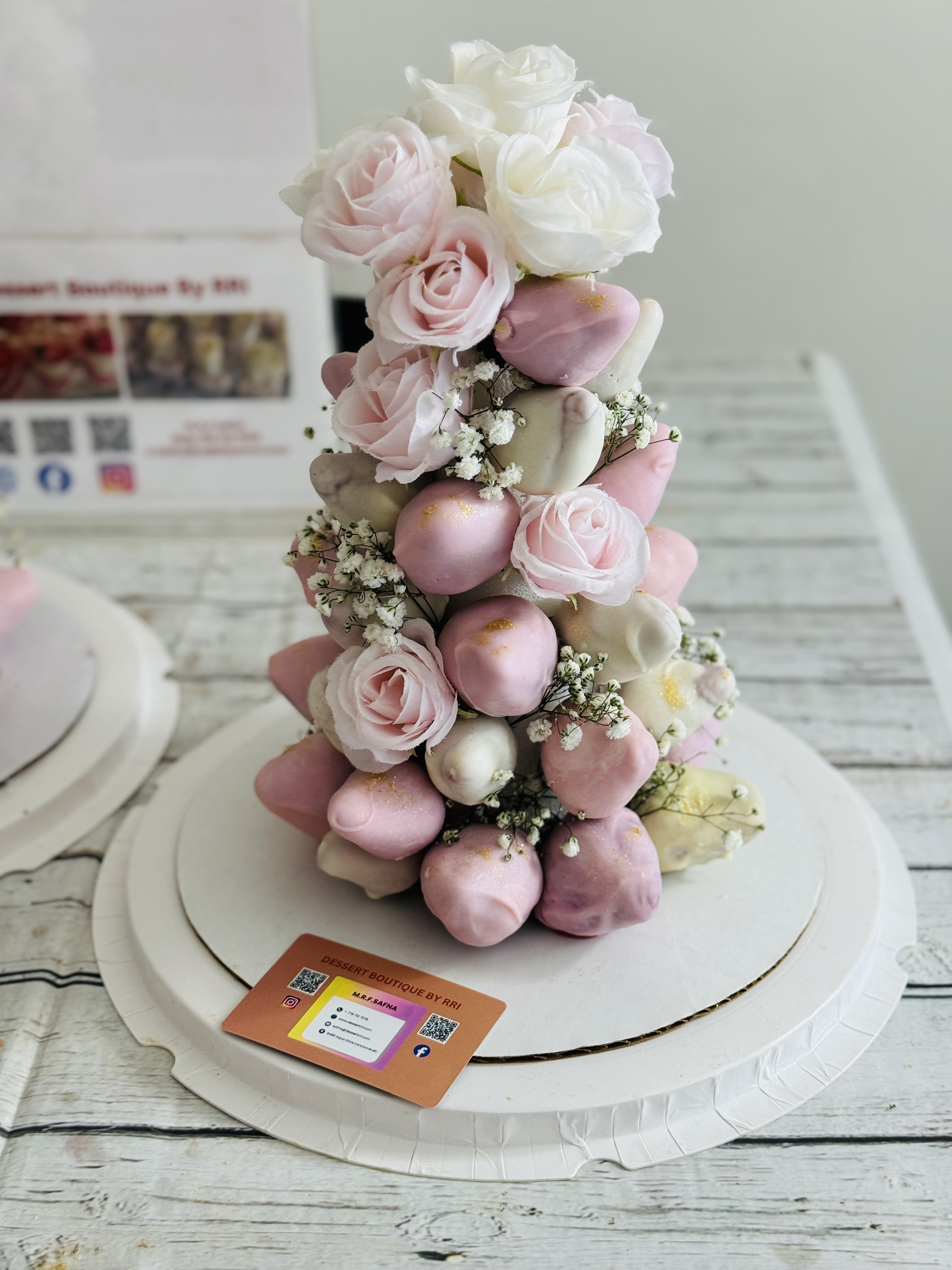 Strawberry Tower With Roses