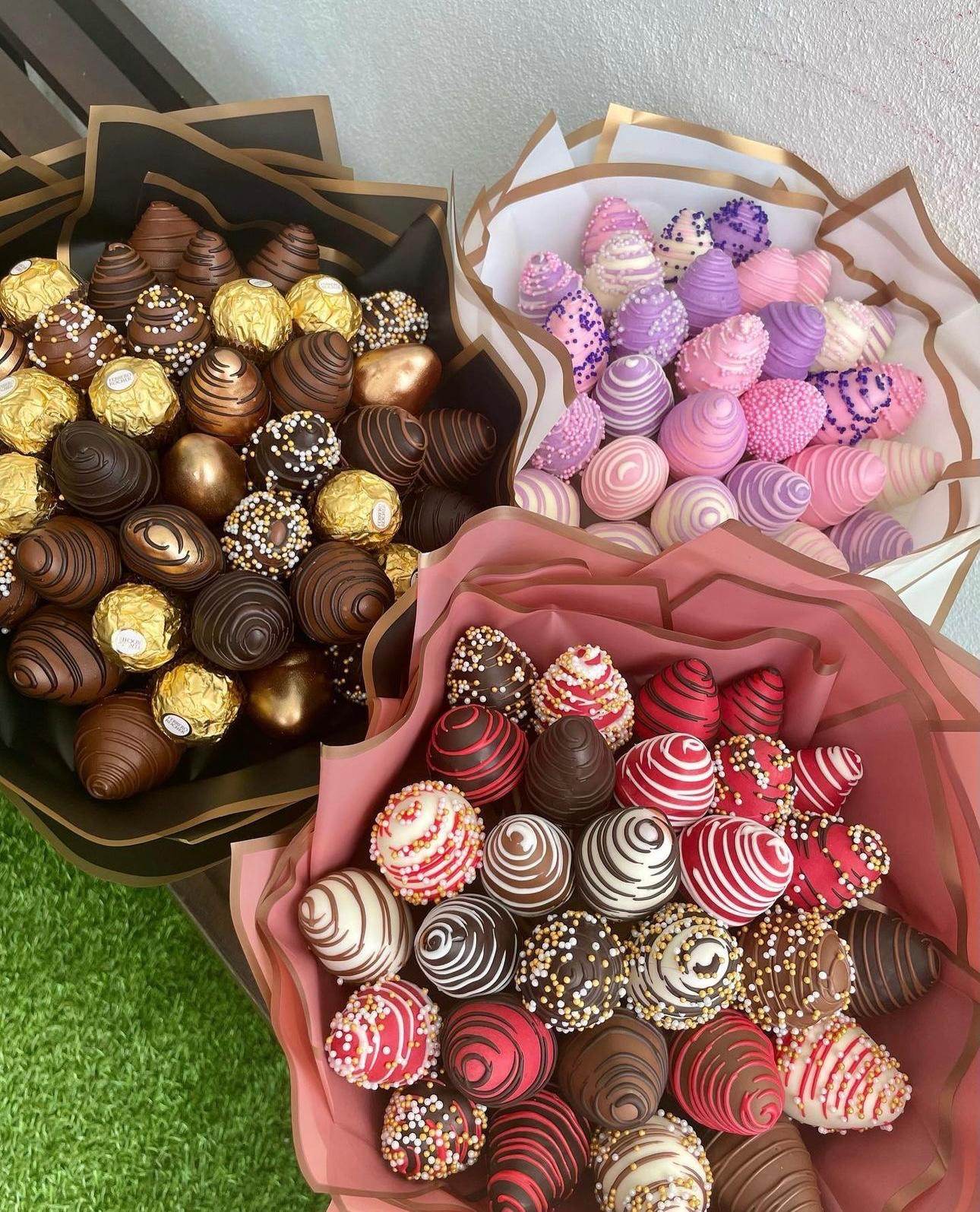 Assorted chocolate bouquets