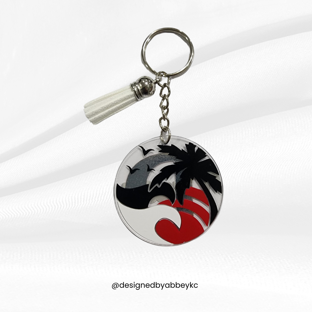 Trini Beach Vibes Keychain