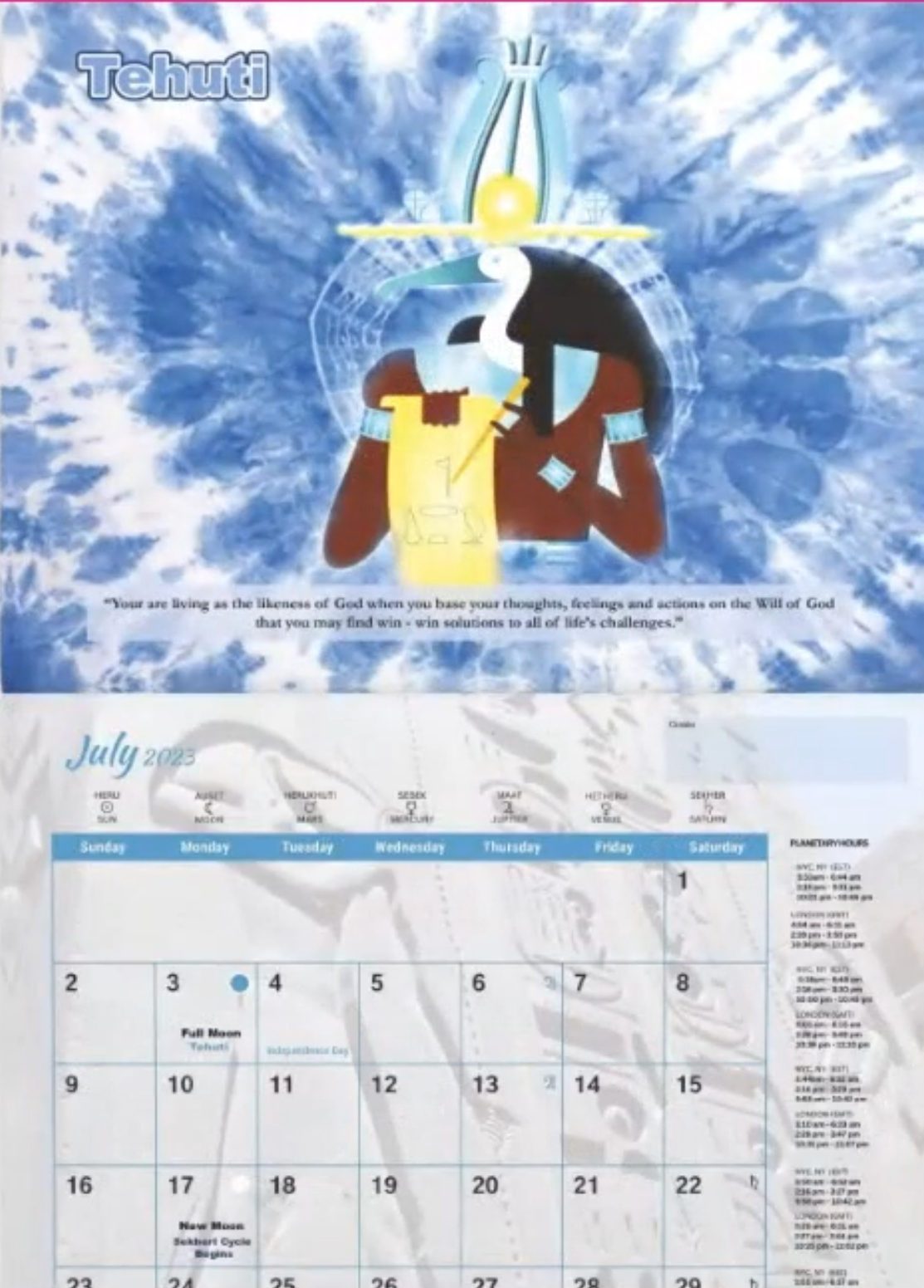 2025 Kamitic Calendar