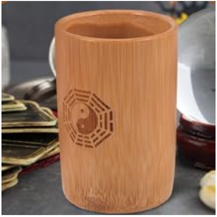 Chinese Bamboo Bucket,  with Ancient Chinese Dynasty Coins