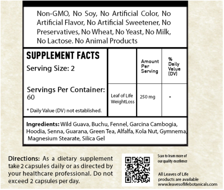Leaf of Life Weight Loss Supplement