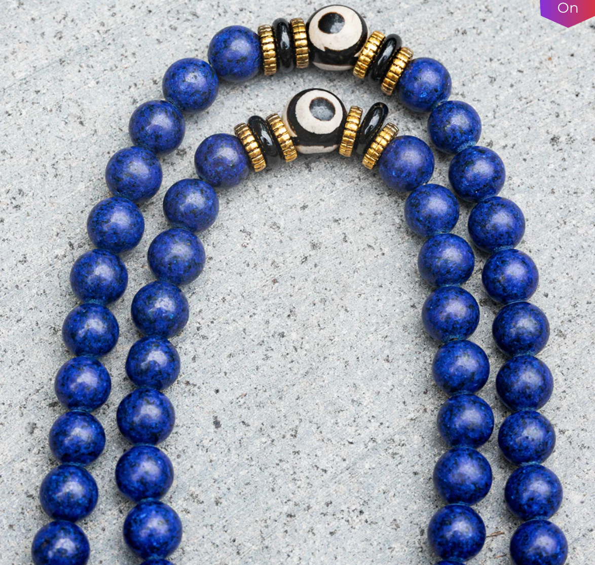 Lapiz Lazuli Meditation Mala Necklace