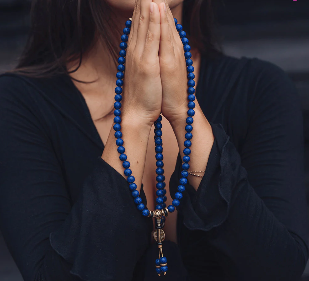 Lapiz Lazuli Meditation Mala Necklace
