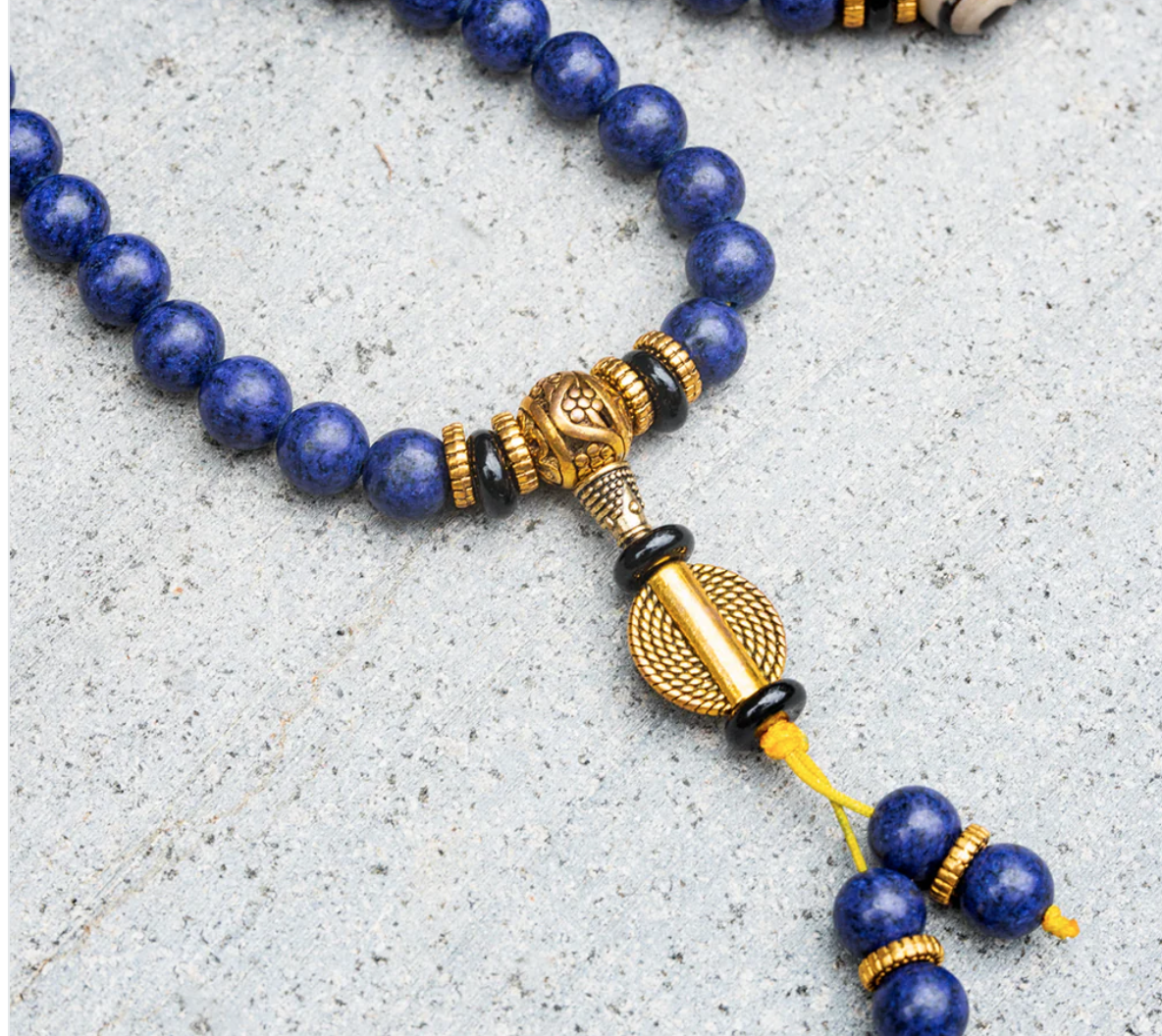 Lapiz Lazuli Meditation Mala Necklace