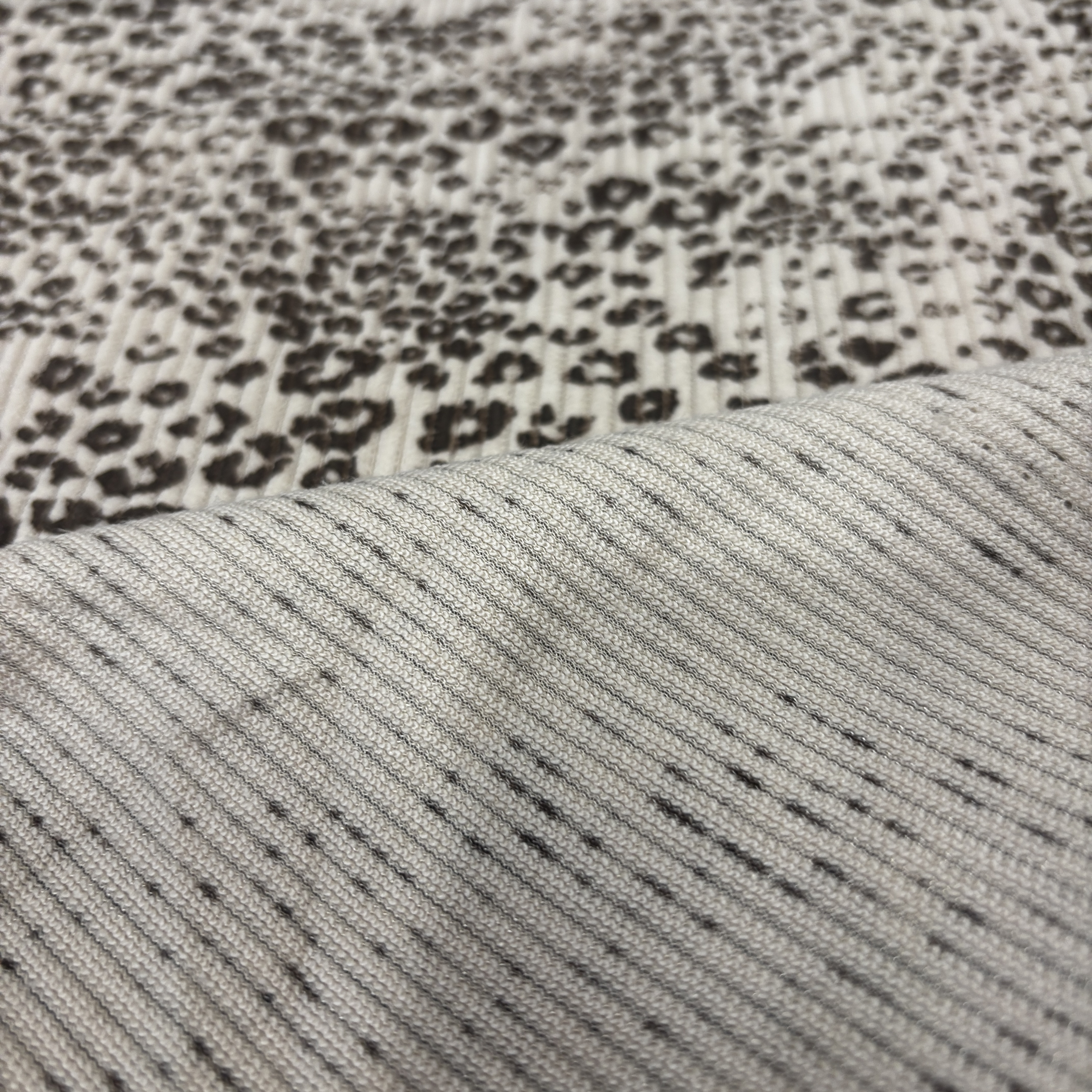 Baby Rib Cord stretch trikotāža LEOPARDS