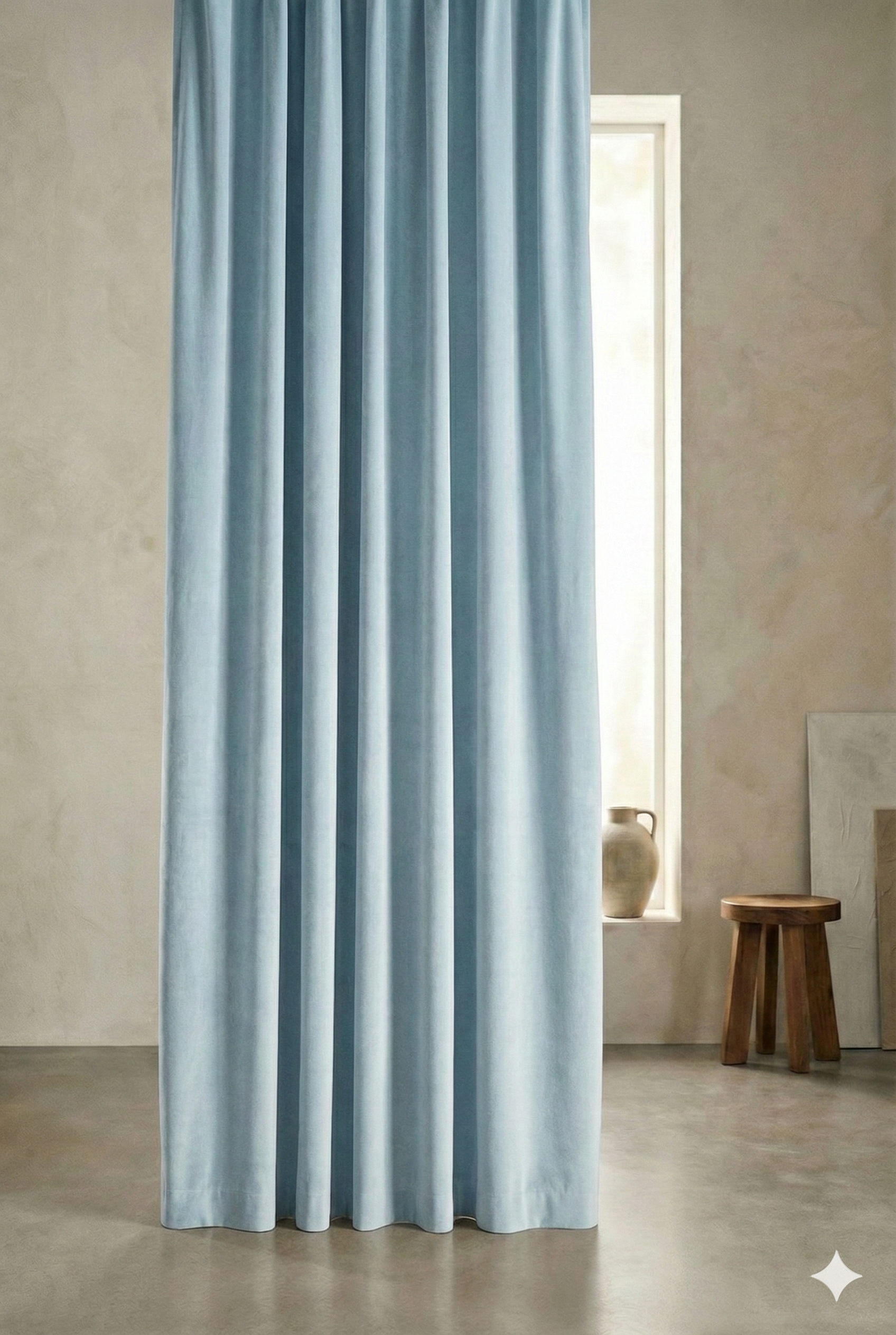 Zasłona welurowa niebieska