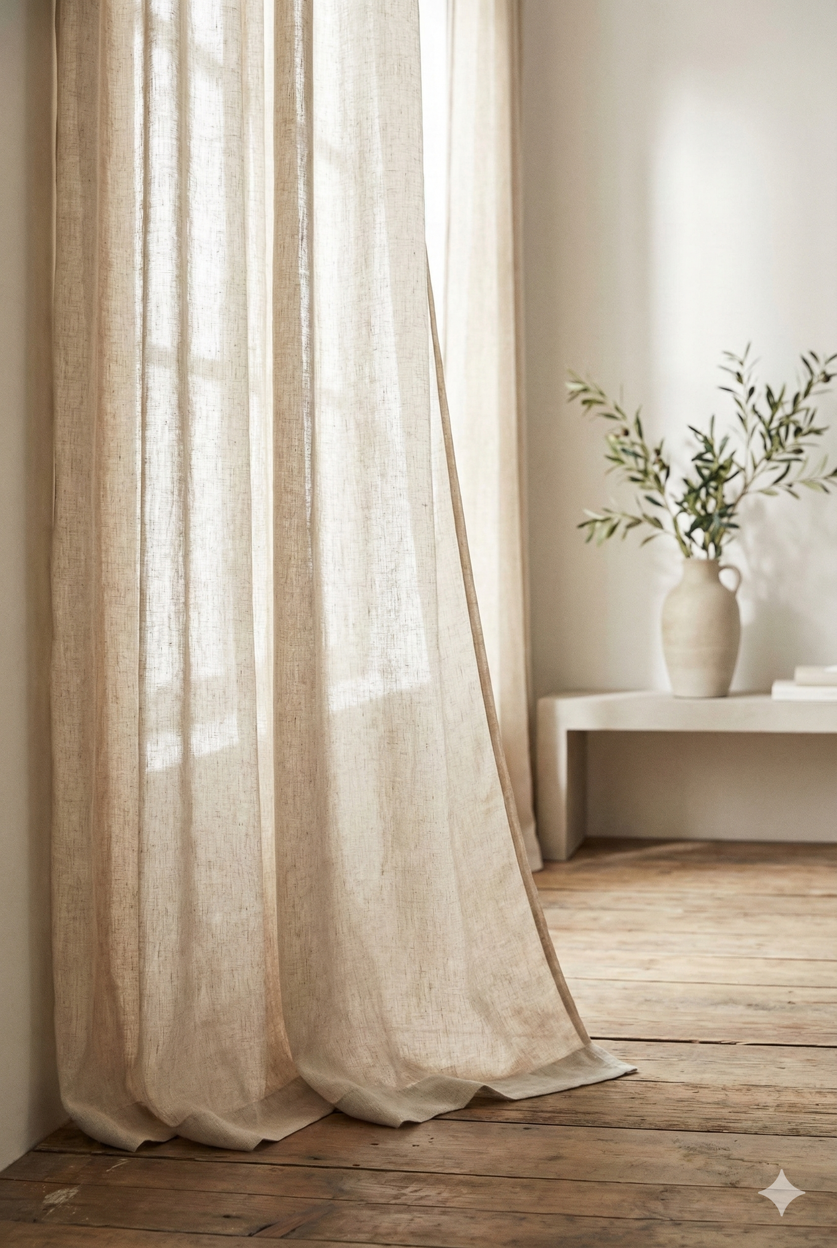 Lniane zasłony naturalne
