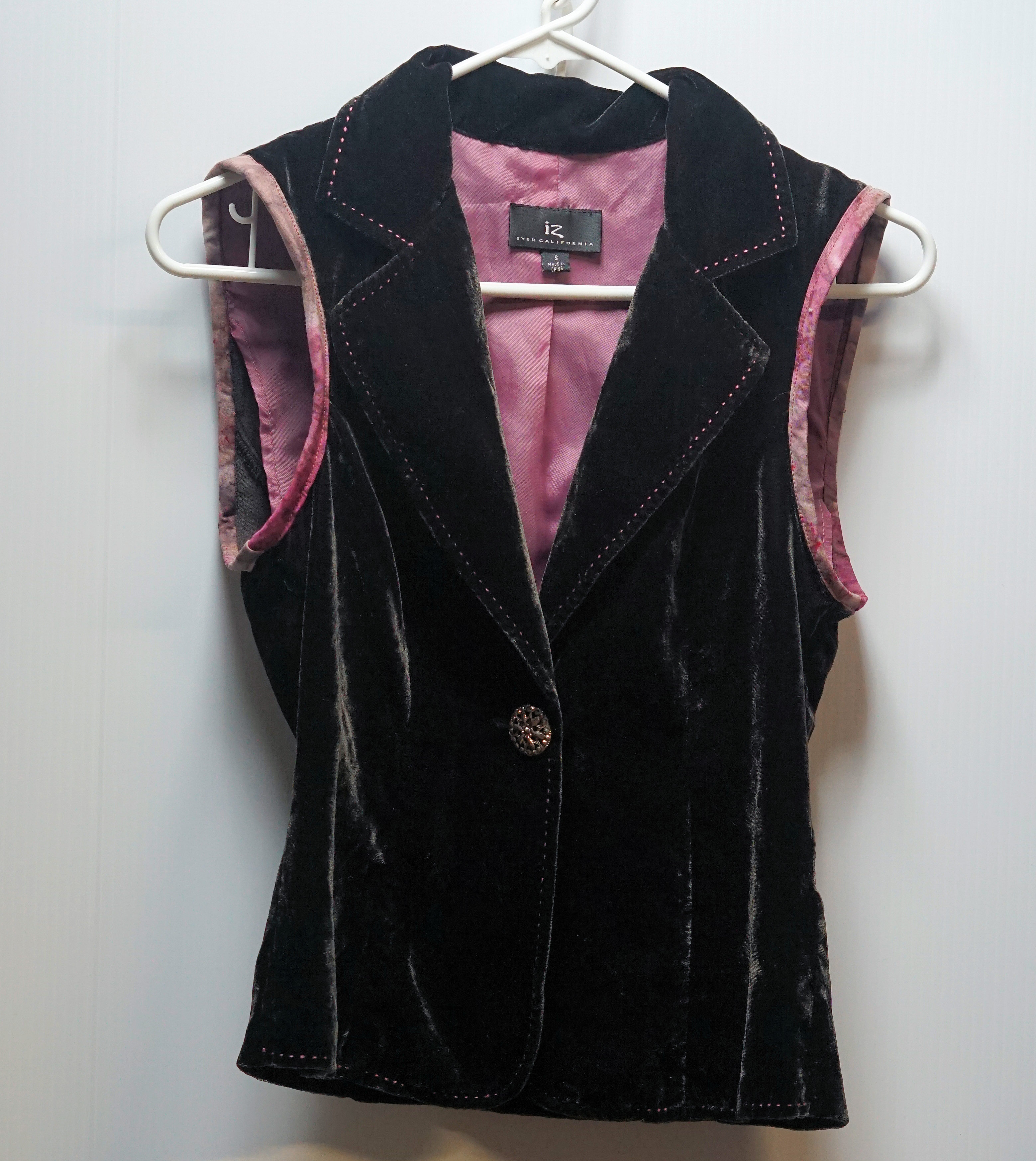 Sophia Adult Upcycled Dark Brown Velvet Vest