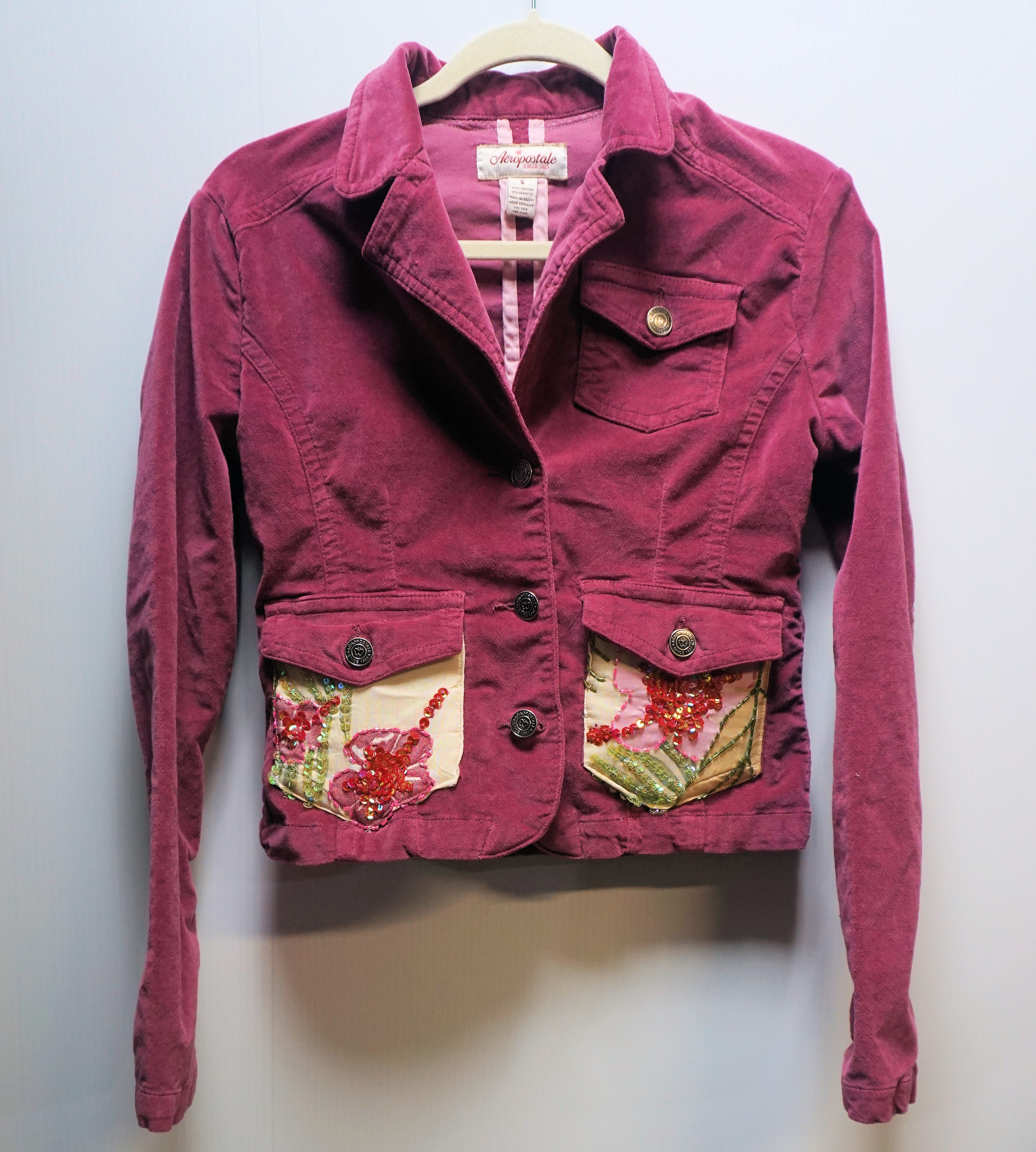 Sequin Upcycled Velveteen Adult Jacket 
