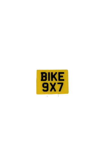 Bike 9"x7" (SHOW PLATE) - Only 3D Gel Lettering Style