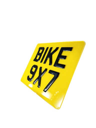 Bike 9"x7" (SHOW PLATE) - Only 3D Gel Lettering Style