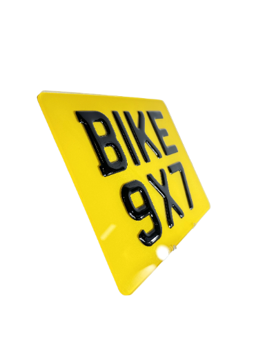Bike 9"x7" (SHOW PLATE) - Only 3D Gel Lettering Style