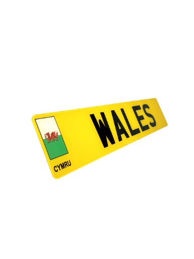 Wales Flagged Plate - Choose Your Lettering Style