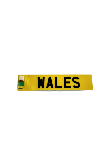 Wales Flagged Plate - Choose Your Lettering Style