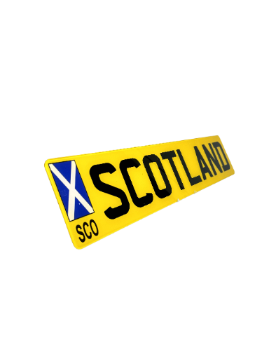 Scotland Flagged Plate - Choose Your Lettering Style