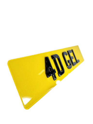 4D Gel Lettering Style - Only On Oblong Shaped Plate As Seen In Product Image