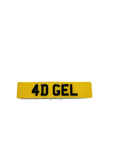 4D Gel Lettering Style - Only On Oblong Shaped Plate As Seen In Product Image