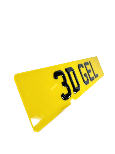 3D Gel Lettering Style - Only On Oblong Shaped Plate As Seen In Product Image