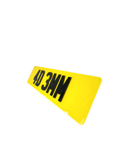 4D 3MM Lettering Style - Only On Oblong Shaped Plate As Seen In Product Image