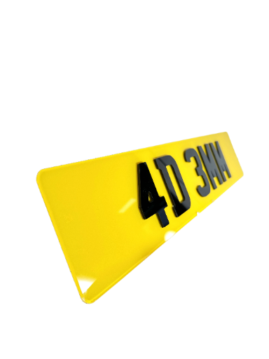 4D 3MM Lettering Style - Only On Oblong Shaped Plate As Seen In Product Image