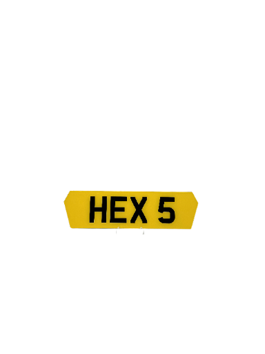 Hex 5 Shaped Plate - Choose Your Lettering Style