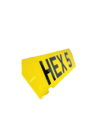 Hex 5 Shaped Plate - Choose Your Lettering Style