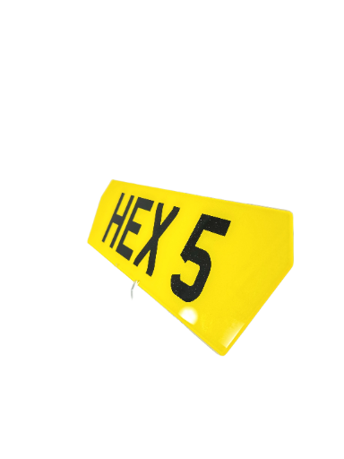 Hex 5 Shaped Plate - Choose Your Lettering Style