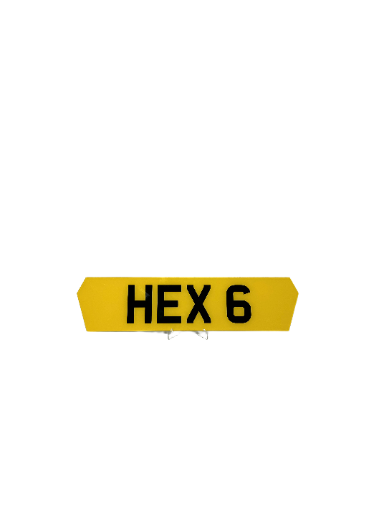 Hex 6 Shaped Plate - Choose Your Lettering Style