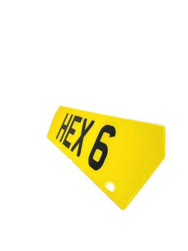 Hex 6 Shaped Plate - Choose Your Lettering Style