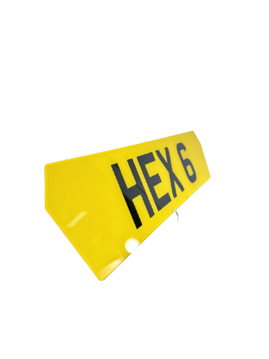 Hex 6 Shaped Plate - Choose Your Lettering Style